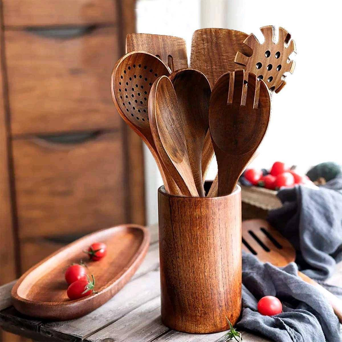 طقم توزيع خشب طبيعي 7*1